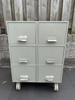 Vintage Metalen archiefladen kast, Huis en Inrichting, Kasten | Roldeurkasten en Archiefkasten, Ophalen, Gebruikt, 25 tot 50 cm