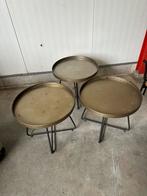 Salon tafel / bijzet tafel staal, Metaal of Aluminium, Rond, 55 tot 75 cm, Zo goed als nieuw