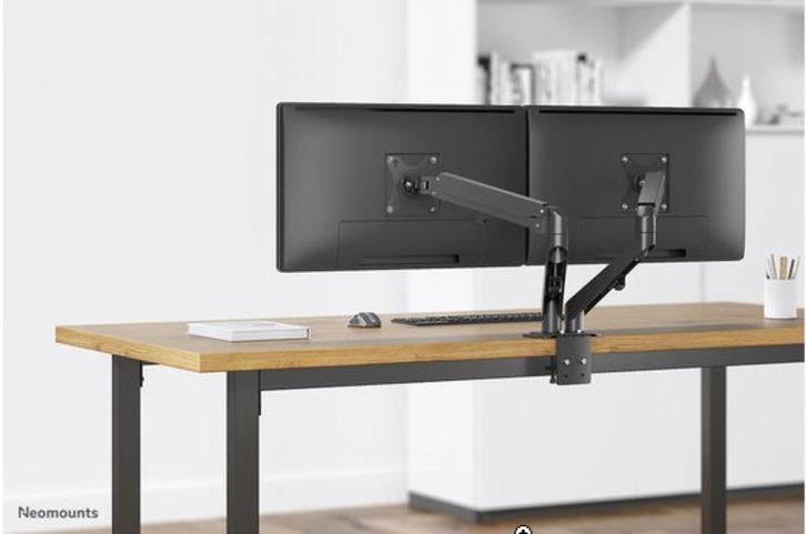 Neomounts DS70-700BL2 Monitorarm voor 2 schermen, Computers en Software, Monitoren, Zo goed als nieuw, Gaming, In hoogte verstelbaar