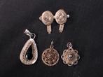 Set hangers en broches antiek zilver 19e eeuw. 1748, Ophalen of Verzenden, Zilver