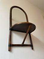 Vintage rotan spiegel met plankje, Ophalen, Rechthoekig, Minder dan 50 cm, Minder dan 100 cm