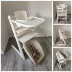 Stokke Tripp Trapp wit met babyset,tray en newbornset, Stoelverkleiner, Ophalen of Verzenden, Zo goed als nieuw, Stokke Tripp Trapp