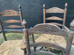 Stoelen, rieten zitting, 3x, grootmoeders tijd, Riet of Rotan, Gebruikt, Ophalen of Verzenden, Grootmoeders tijd