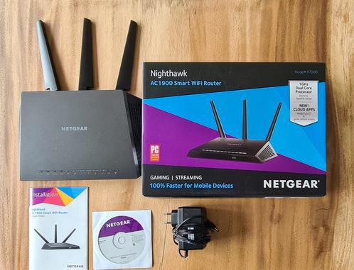 NETGEAR Nighthawk R7000 AC1900 Dual-Band Smart WiFi Router, Computers en Software, Netwerk switches, Zo goed als nieuw, Ophalen of Verzenden