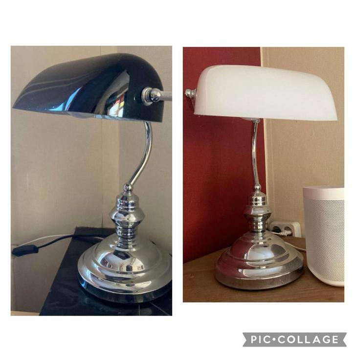 4 notarislampen zwart en wit | in zeer nette staat, Huis en Inrichting, Lampen | Tafellampen, Zo goed als nieuw, Minder dan 50 cm