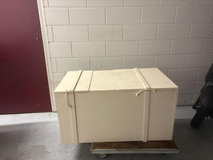 Stevige opbergkist met 2 deksels, Huis en Inrichting, Woonaccessoires | Kisten, Gebruikt, 50 tot 75 cm, Minder dan 50 cm, 50 tot 100 cm