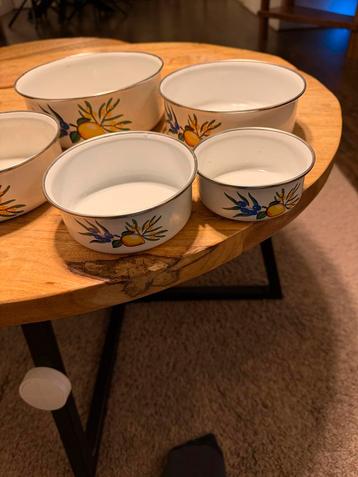 Vintage Emaille Schalen Set beschikbaar voor biedingen