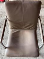 6 leren eetkamer stoeltjes (Taupe), Huis en Inrichting, Stoelen, Overige kleuren, Leer, Ophalen of Verzenden, Zo goed als nieuw
