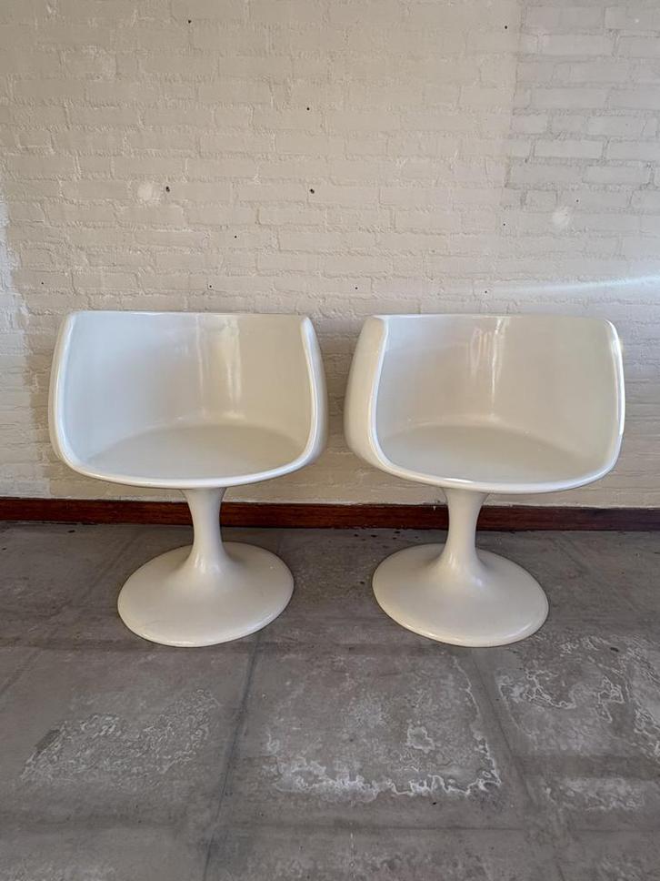 Space Age kuipstoel - prijs per stoel, Huis en Inrichting, Stoelen, Gebruikt, Twee, Kunststof, Wit, Ophalen of Verzenden