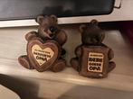 Beeldjes beren “opa en oma “ bruin, Ophalen of Verzenden, Zo goed als nieuw, Beeldje, Overige merken