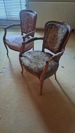 Geborduurde zitting, houten frame, Antiek en Kunst, Antiek | Meubels | Stoelen en Banken, Ophalen