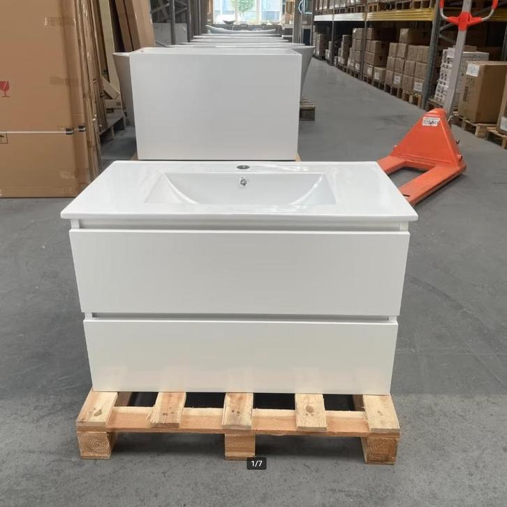LAATSTE! Wastafelkast badmeubel 80 cm wit - Nieuw! nr144, Huis en Inrichting, Badkamer | Badkamermeubels, Nieuw, Wastafelkast
