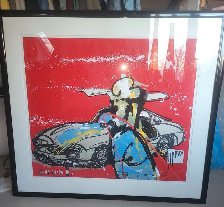 Herman Brood Mercedes 300 SL zeefdruk, Antiek en Kunst, Kunst | Litho's en Zeefdrukken, Ophalen