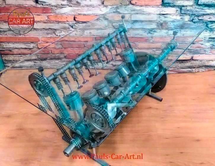 Jaguar V12 Clear Motion Motorblok tafel Showroom Mancave, Huis en Inrichting, Tafels | Bijzettafels, Nieuw, Rechthoekig, Ophalen of Verzenden