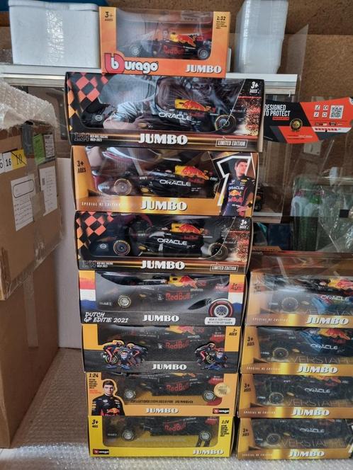 Max Verstappen 7 stuks Jumbo auto serie schaal 1:24 nieuw., Hobby en Vrije tijd, Modelauto's | 1:24, Nieuw, Bburago, Ophalen of Verzenden