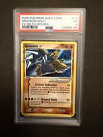 Te ruil: Groudon Gold Star PSA 5 (slab heeft gebruikssporen), Ophalen, Gebruikt, Losse kaart, Foil