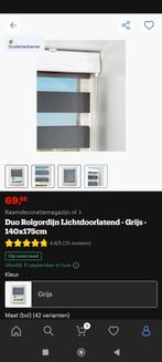 Duo Rolgordijn Lichtdoorlatend Grijs 140x175cm, Ophalen, 100 tot 150 cm, Nieuw, 150 tot 200 cm