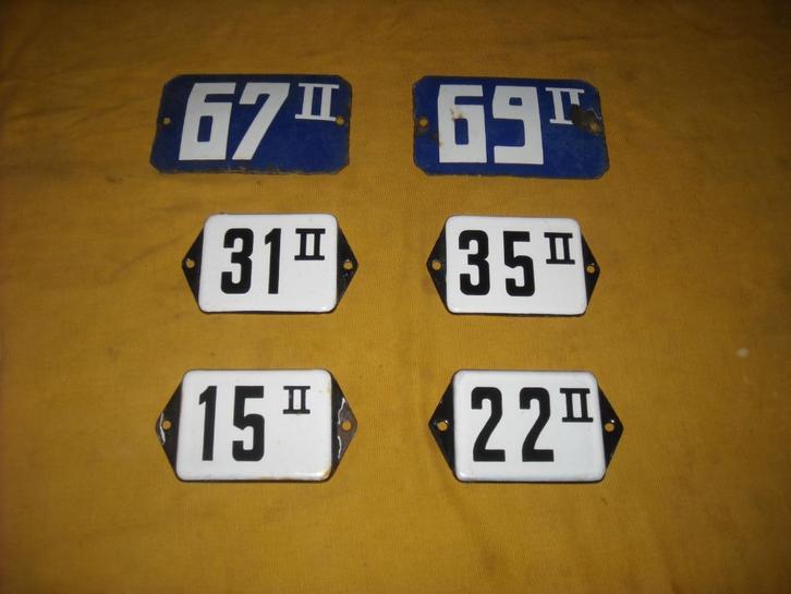 huisnummer twee hoog 15 22 31 35 67 69 tweehoog oud II, Antiek en Kunst, Antiek | Emaille, Ophalen of Verzenden