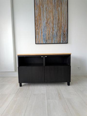 Ikea Besta Dressoir Zwart/Bruin met Eiken Blad beschikbaar voor biedingen