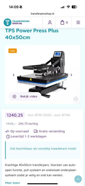 Transfur drukpers beschikbaar voor biedingen