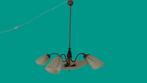 Vintage hanglamp met 5 kelken en schaal., Antiek en Kunst, Ophalen of Verzenden