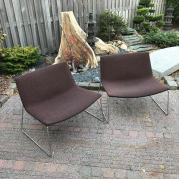 Set 2 Arper Catifa 80 design fauteuil stoel bruin stof beschikbaar voor biedingen