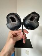Agaat geode vlinder op standaard, Verzamelen, Mineralen en Fossielen, Ophalen of Verzenden