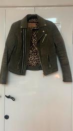 Goosecraft Leren Biker Jas Groen - Maat S, Goosecraft, Ophalen of Verzenden, Jasje, Maat 36 (S)