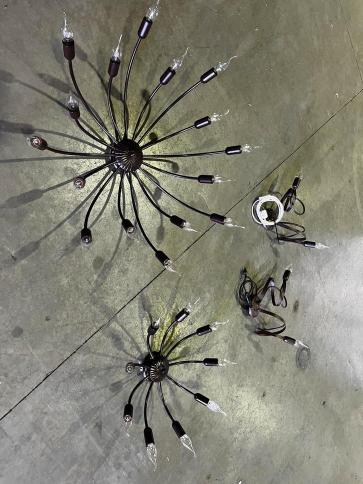 Set plafondlampen + wandlampen uit 1 serie, Huis en Inrichting, Lampen | Plafondlampen, Zo goed als nieuw, Ophalen