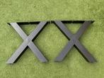 X tafelpoten zwart staal, Huis en Inrichting, Tafelonderdelen, Ophalen, Tafelpoot, 50 tot 100 cm, 50 tot 100 cm