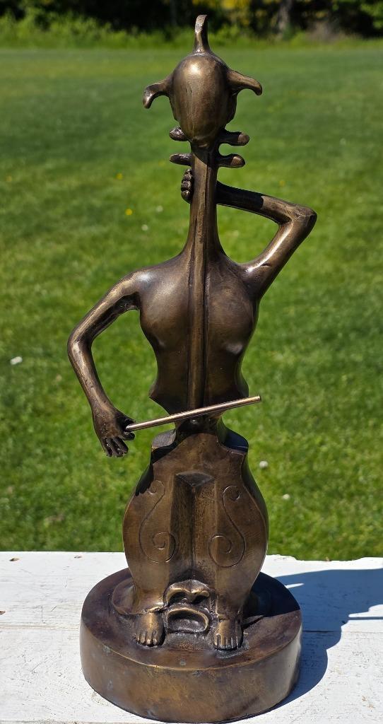 ABSTRACTE VIOOL /bronzen beeld / viool / muziek /opruiming, Antiek en Kunst, Kunst | Beelden en Houtsnijwerken, Ophalen of Verzenden