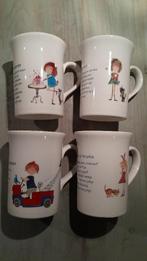 4 mokken Floddertje, Pluk van de Petteflet, Aagje, Huis en Inrichting, Keuken | Servies, Gebruikt, Overige typen, Ophalen of Verzenden