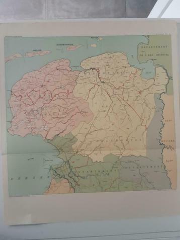 B093/ Plattegrond Noord Nederland in Fransche Tijd  Litho beschikbaar voor biedingen