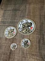 4 STICKERS AJAX OUD (NIEUW) LOGO RAND BRONSKLEURIG, Verzamelen, Sportartikelen en Voetbal, Ophalen of Verzenden, Zo goed als nieuw