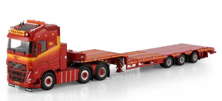 WSI VOLVO FH5 GLOBETROTTER+DIEPLADER -KLAAS KUIPER TRANSPORT, Hobby en Vrije tijd, Modelauto's | 1:50, Nieuw, Bus of Vrachtwagen