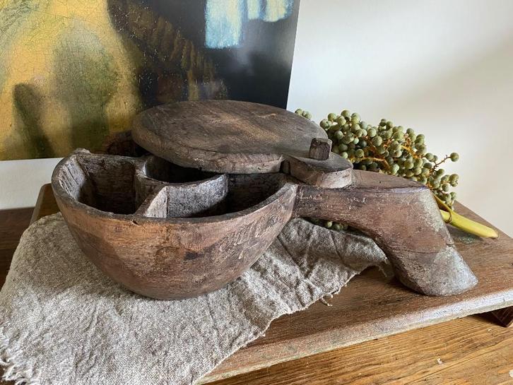 Landelijke robuuste houten kruidenbak, Huis en Inrichting, Woonaccessoires | Overige, Zo goed als nieuw, Ophalen of Verzenden