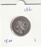 Nederland 1861  Halve gulden Willem 3     2, Postzegels en Munten, Munten | Nederland, ½ gulden, Koning Willem III, Zilver, Ophalen of Verzenden