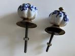Deurknoppen porselein blauw bloem., Ophalen, Zo goed als nieuw, Koper of Messing, Klink of Kruk