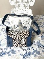 Handgemaak Tas Vanguard jeans, Animal print, zwarte stippen, Ophalen of Verzenden, Nieuw, Blauw, Overige merken