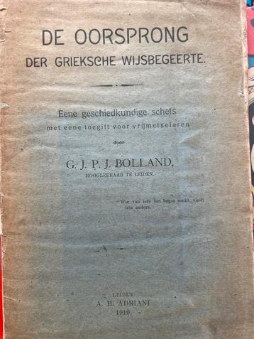 Bolland - De Oorsprong der Grieksche Wijsbegeerte beschikbaar voor biedingen