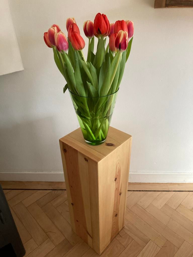 Unieke plantenzuil van gerecycled hout, Huis en Inrichting, Woonaccessoires | Zuilen en Pilaren, Ophalen of Verzenden, Nieuw