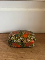 Vintage doosje van papier maché met bloemen, Ophalen of Verzenden