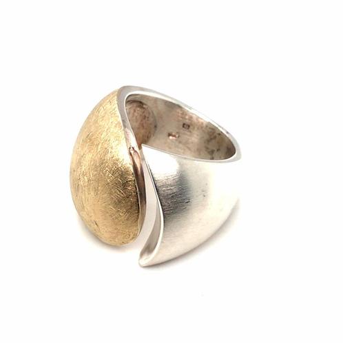 ring sterling zilver met goldplated, Sieraden, Tassen en Uiterlijk, Ringen, Nieuw, Dame of Heer, 18 tot 19, Zilver, Zilver, Verzenden