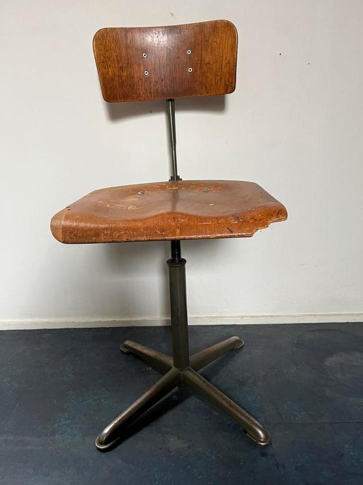Industriële Vintage Friso Kramer Architectenstoel Jaren 50, Antiek en Kunst, Antiek | Meubels | Stoelen en Banken, Ophalen
