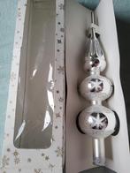 Oude retro grote glazen zilveren kerstboom piek., Diversen, Kerst, Ophalen of Verzenden