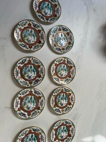 9 Antieke Chinese Porseleinen Bordjes - Perfecte Staat beschikbaar voor biedingen
