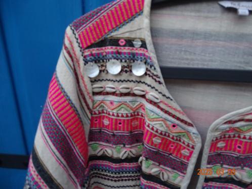 MS MODE IBIZA BOHO JASJE MET SCHELPEN-MT 52, Kleding | Dames, Grote Maten, Zo goed als nieuw, Jasje of Colbert, Overige kleuren