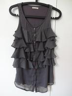 Ichi grijze top met ruches, Ophalen of Verzenden, Zo goed als nieuw, Zonder mouw, Maat 34 (XS) of kleiner