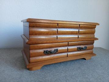 vintage houten juwelenkistje, sieradendoos  beschikbaar voor biedingen