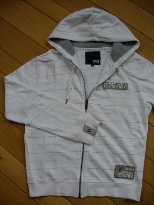 JACK & JONES kapuchon vest wit maat S, Kleding | Heren, Truien en Vesten, Zo goed als nieuw, Wit, Ophalen of Verzenden